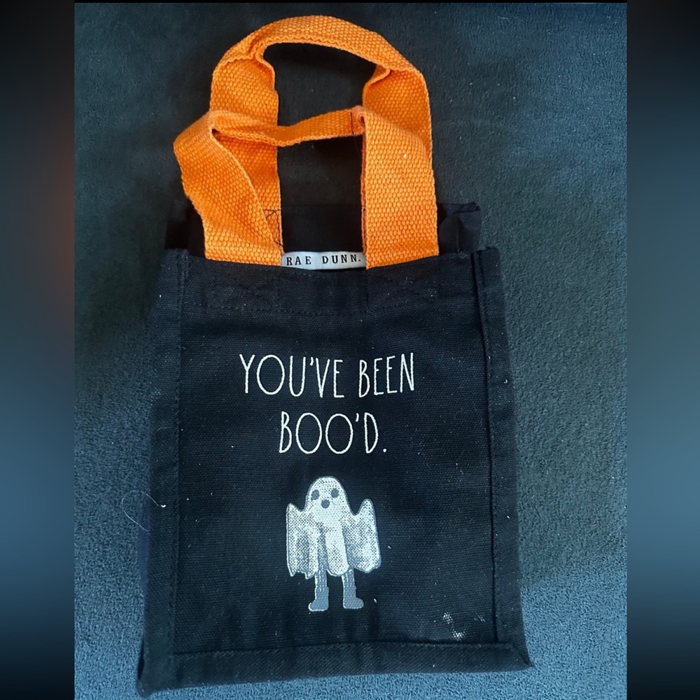 Rae Dunn Black and Orange Boo Tote